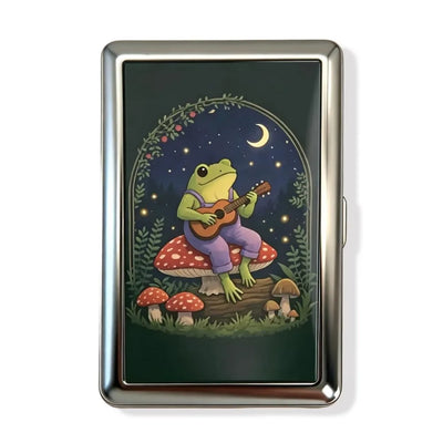 New Metal Vintage Card Case Portable Vintage Printed Metal Case Flip Open Compact Card Holder Pocket Carry