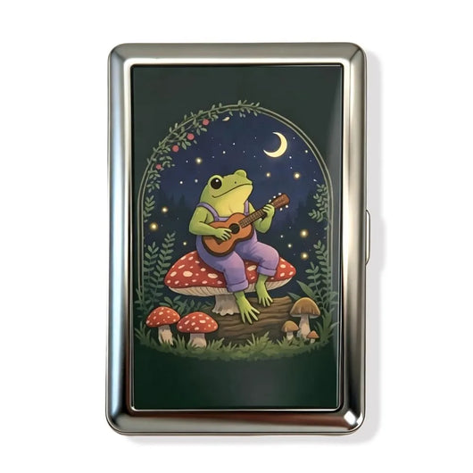New Metal Vintage Card Case Portable Vintage Printed Metal Case Flip Open Compact Card Holder Pocket Carry