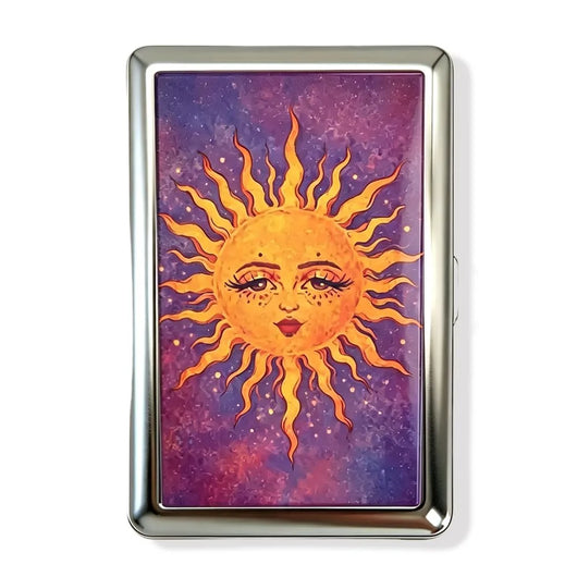 New Metal Vintage Card Case Portable Vintage Printed Metal Case Flip Open Compact Card Holder Pocket Carry