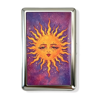 New Metal Vintage Card Case Portable Vintage Printed Metal Case Flip Open Compact Card Holder Pocket Carry