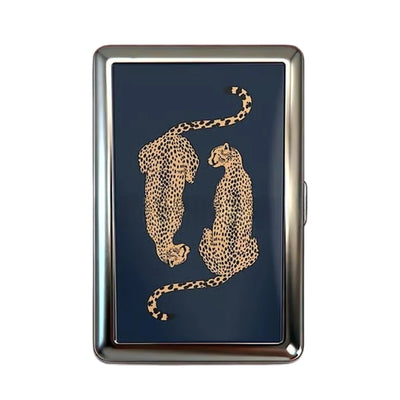 Vintage Style Metal Cigarette Carrying Case Art Deco Design Versatile Card & Cash Case Easy Snap Gift Idea for for Women and Men