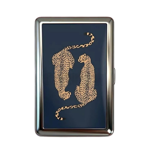 Vintage Style Metal Cigarette Carrying Case Art Deco Design Versatile Card & Cash Case Easy Snap Gift Idea for for Women and Men