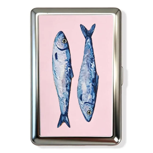 New Metal Vintage Card Case Portable Vintage Printed Metal Case Flip Open Compact Card Holder Pocket Carry