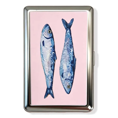New Metal Vintage Card Case Portable Vintage Printed Metal Case Flip Open Compact Card Holder Pocket Carry