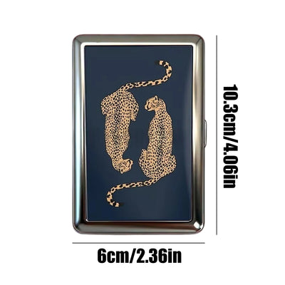 Vintage Style Metal Cigarette Carrying Case Art Deco Design Versatile Card & Cash Case Easy Snap Gift Idea for for Women and Men