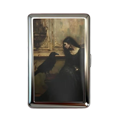 Vintage Style Metal Cigarette Carrying Case Art Deco Design Versatile Card & Cash Case Easy Snap Gift Idea for for Women and Men