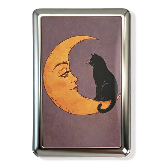 New Metal Vintage Card Case Portable Vintage Printed Metal Case Flip Open Compact Card Holder Pocket Carry
