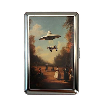 Vintage Style Metal Cigarette Carrying Case Art Deco Design Versatile Card & Cash Case Easy Snap Gift Idea for for Women and Men