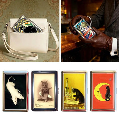 Vintage-Style Vintage Card Case Metal Material Versatile Design Cash Case Multi-function Easy Snap Metal Case