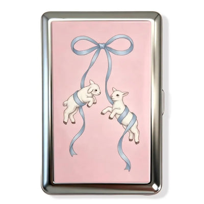 New Metal Vintage Card Case Portable Vintage Printed Metal Case Flip Open Compact Card Holder Pocket Carry