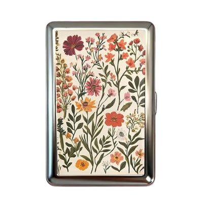 Vintage Style Metal Cigarette Carrying Case Art Deco Design Versatile Card & Cash Case Easy Snap Gift Idea for for Women and Men