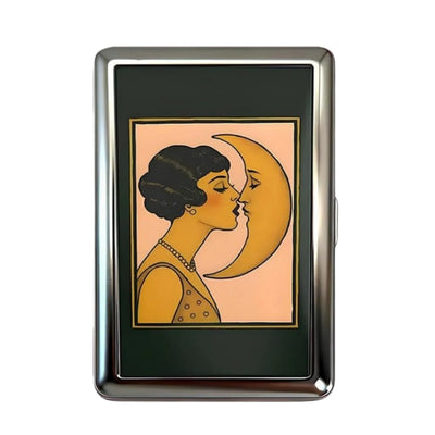 Vintage Style Metal Cigarette Carrying Case Art Deco Design Versatile Card & Cash Case Easy Snap Gift Idea for for Women and Men
