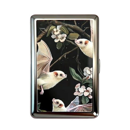 Vintage Style Metal Cigarette Carrying Case Art Deco Design Versatile Card & Cash Case Easy Snap Gift Idea for for Women and Men