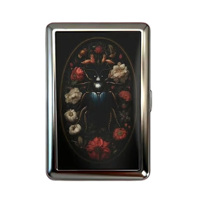 Vintage Style Metal Cigarette Carrying Case Art Deco Design Versatile Card & Cash Case Easy Snap Gift Idea for for Women and Men