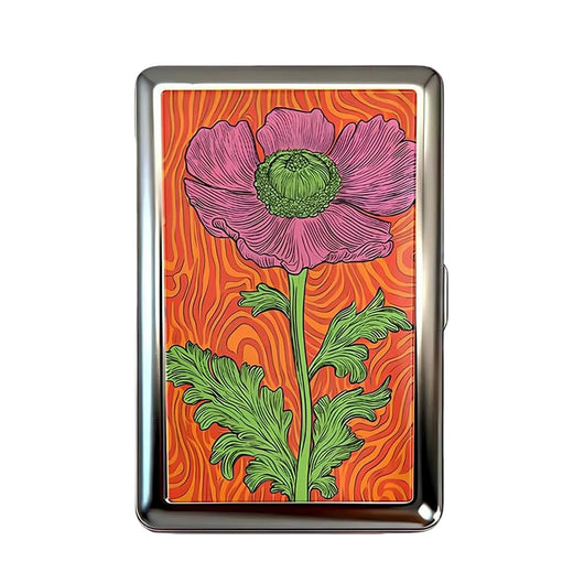 Vintage Style Metal Cigarette Carrying Case Art Deco Design Versatile Card & Cash Case Easy Snap Gift Idea for for Women and Men
