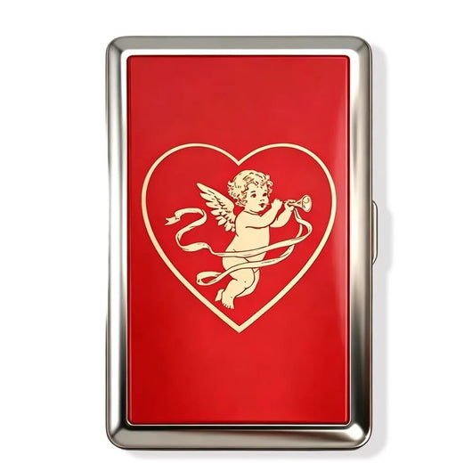 New Metal Vintage Card Case Portable Vintage Printed Metal Case Flip Open Compact Card Holder Pocket Carry