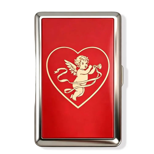 New Metal Vintage Card Case Portable Vintage Printed Metal Case Flip Open Compact Card Holder Pocket Carry
