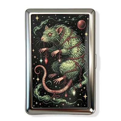 New Metal Vintage Card Case Portable Vintage Printed Metal Case Flip Open Compact Card Holder Pocket Carry
