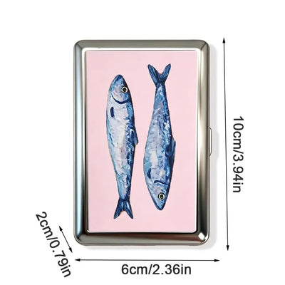 New Metal Vintage Card Case Portable Vintage Printed Metal Case Flip Open Compact Card Holder Pocket Carry