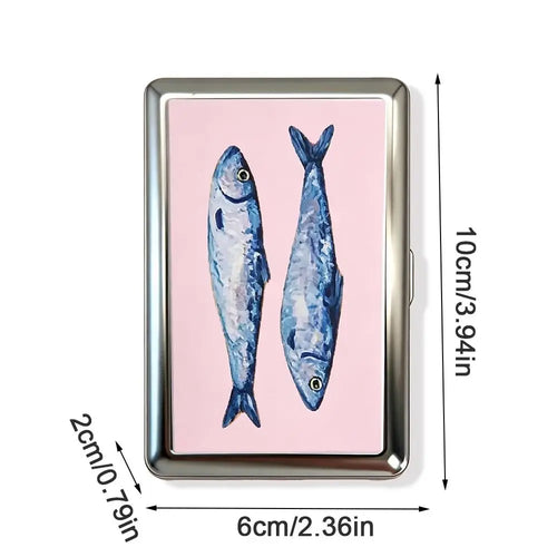 New Metal Vintage Card Case Portable Vintage Printed Metal Case Flip Open Compact Card Holder Pocket Carry